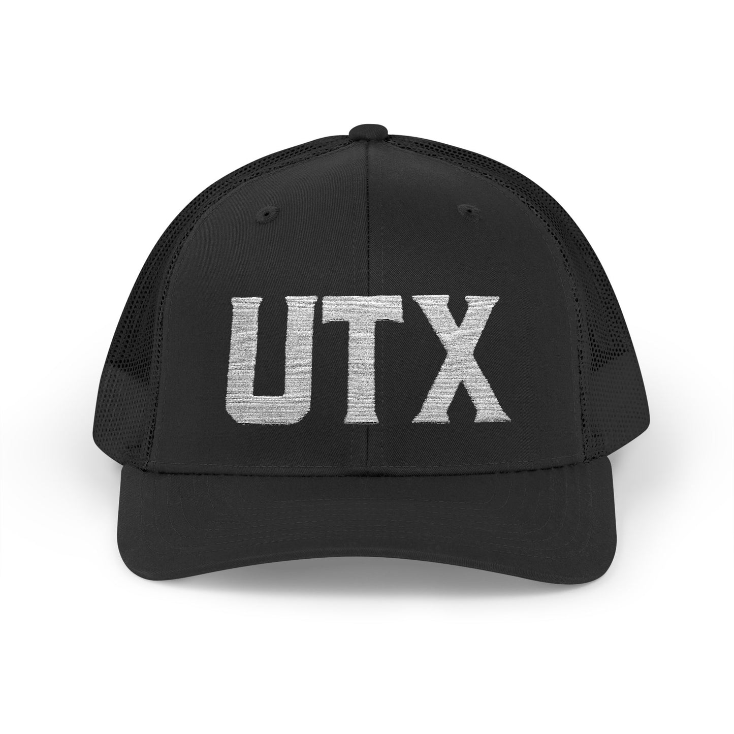 UTX White Snapback Trucker Cap - Trendy Mesh Hat for Everyday Wear