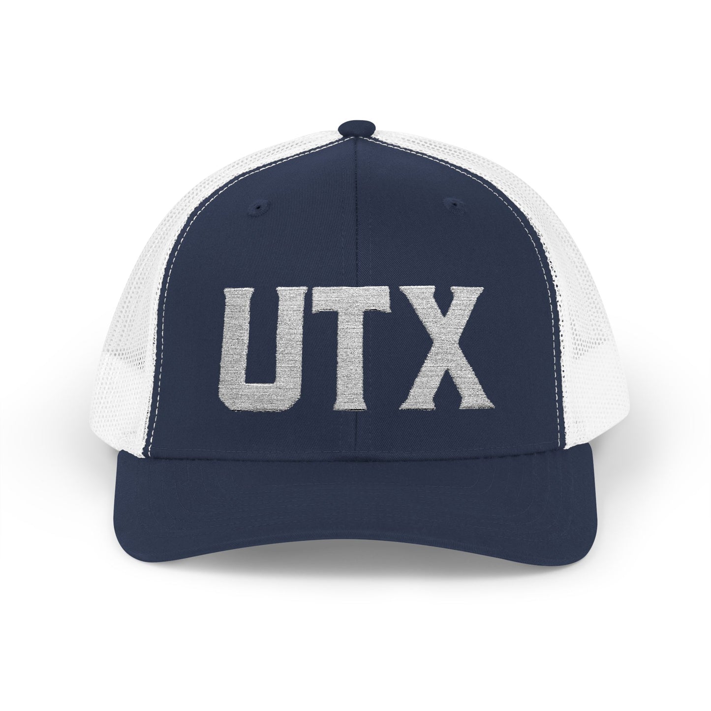 UTX White Snapback Trucker Cap - Trendy Mesh Hat for Everyday Wear