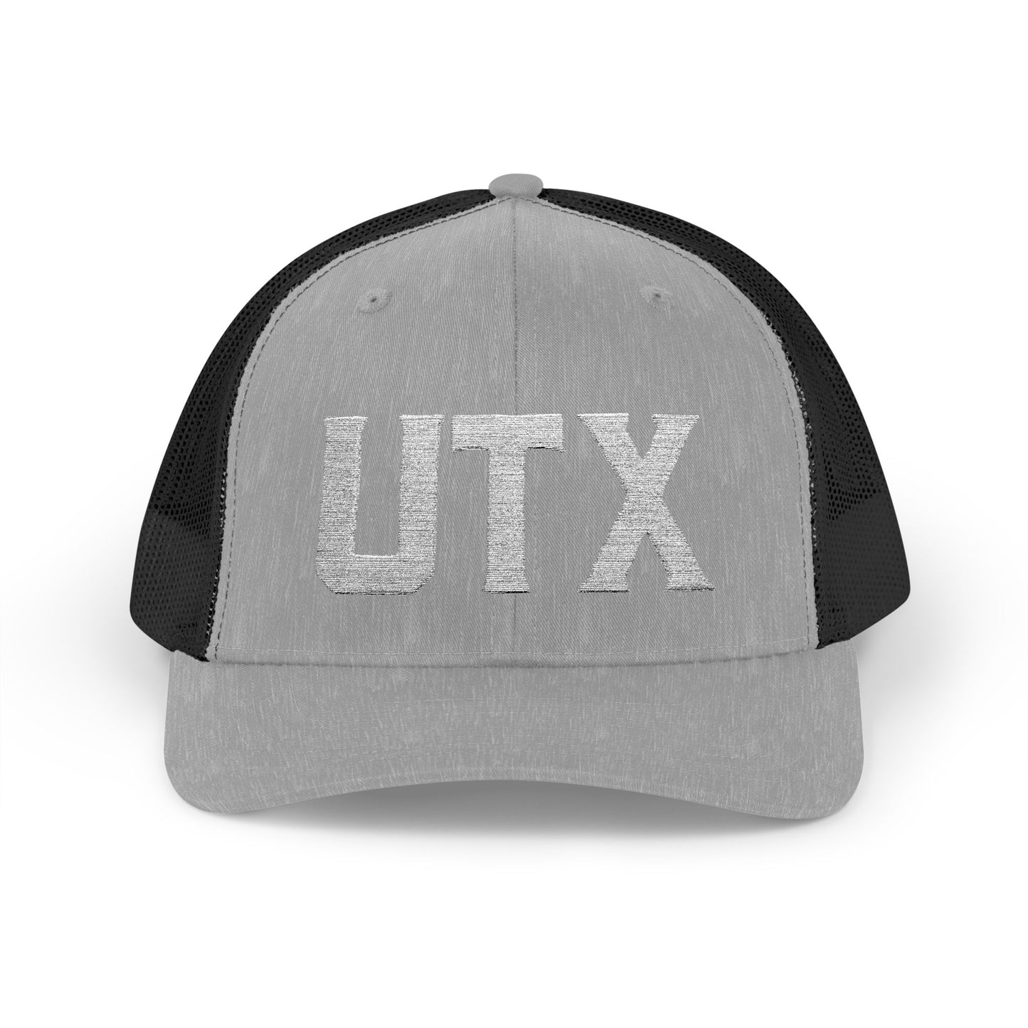 UTX White Snapback Trucker Cap - Trendy Mesh Hat for Everyday Wear